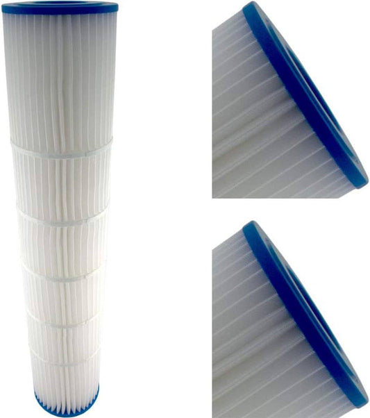 Composite view of the Pentair 178656Z Replacement Cartridge showing the full 32.75-inch element and close-up details of the reinforced pleated media.