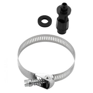 Front view of Genuine Pentair 200013 Rainbow 300/320 saddle replacement kit including clamp, gasket, and tube fitting.