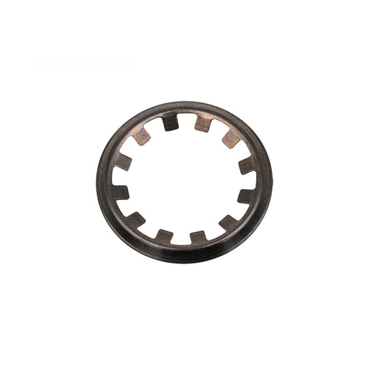 Top view of Genuine Pentair 24850-0016 Sta-Rite System:3 clamp retaining ring highlighting the inner tabs.