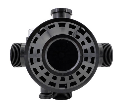 Bottom view of the Pentair 262506 Multiport Valve showing the internal diverter and spider gasket seal for sand filters.