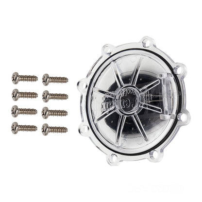Pentair 263042Z Check Valve Rebuild Kit including clear CPVC lid, flapper assembly, O-ring, and stainless steel screws.