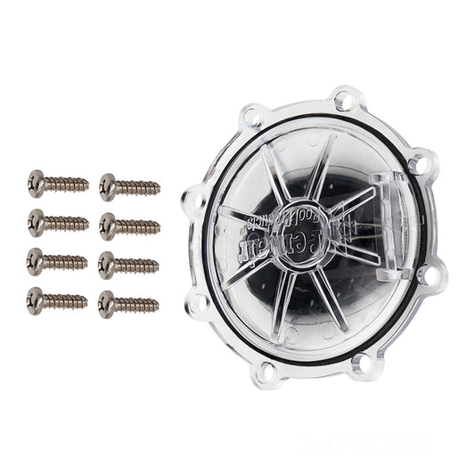 Pentair 263042Z Check Valve Rebuild Kit including clear CPVC lid, flapper assembly, O-ring, and stainless steel screws.
