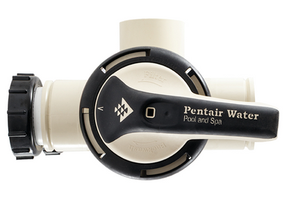Top view of Pentair FullFloXF 263080 Backwash Valve handle showing filter and backwash positions.