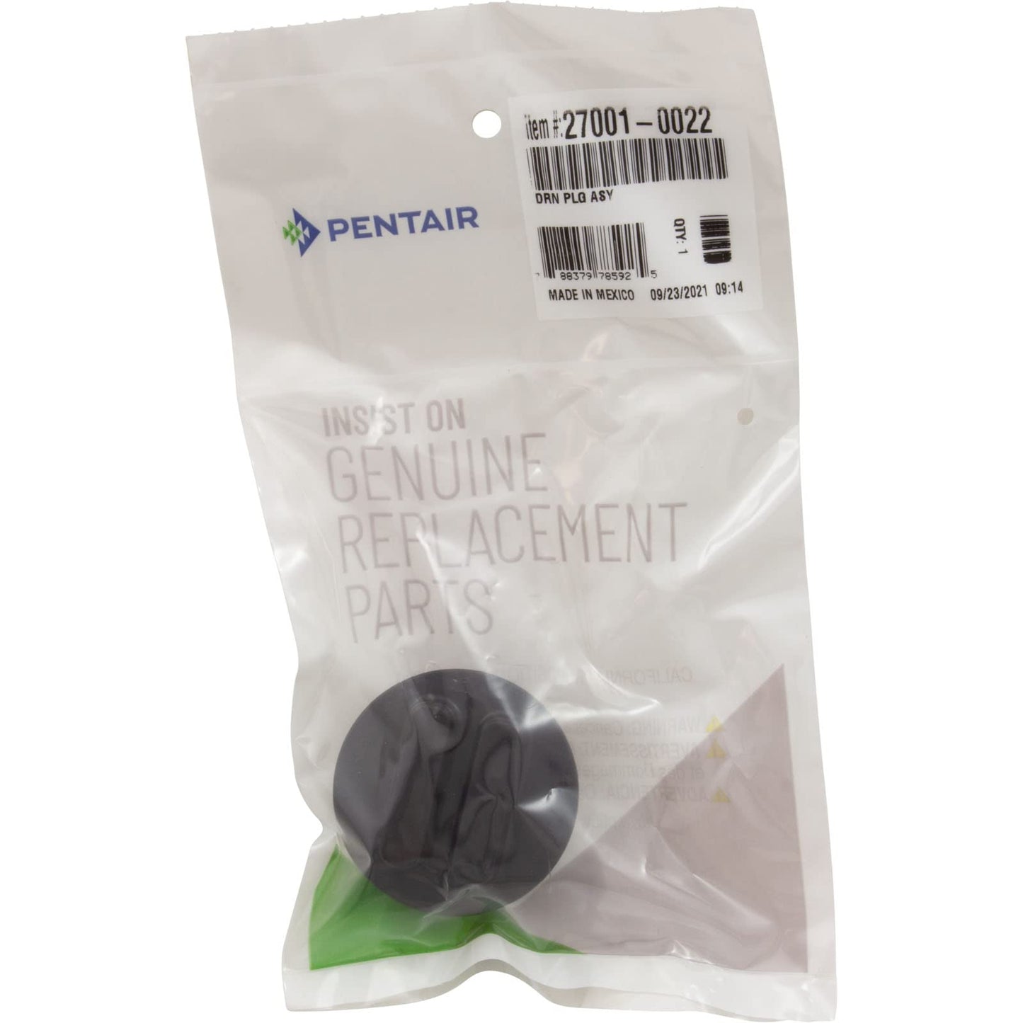 Genuine Pentair 270010022Z Drain Plug and O-Ring in OEM packaging for Sta-Rite System 3 and PLM filters.