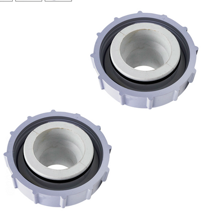 Top-down view of the Pentair 271094 1.5-inch valve adapter showing the black sealing O-ring and internal threads for Triton II filters.