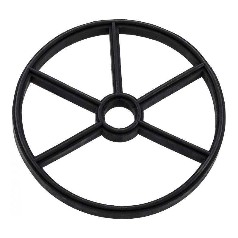 Black Pentair 271104 G-416 five-spoke 1.5-inch multiport valve spider diverter gasket.