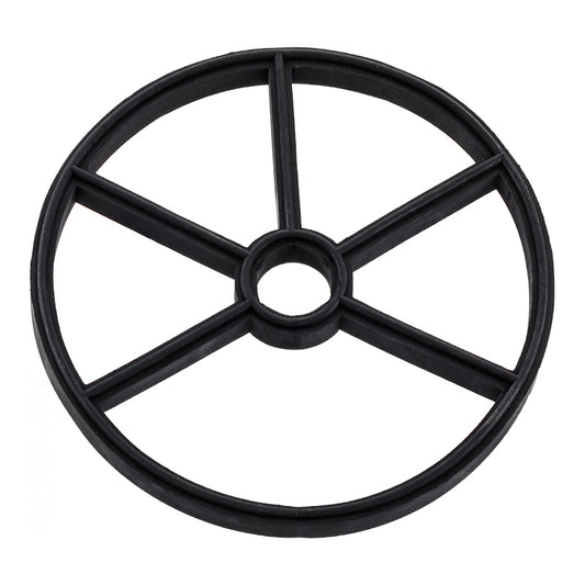Black Pentair 271104 G-416 five-spoke 1.5-inch multiport valve spider diverter gasket.
