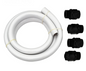 Pentair 353040Z Boost-Rite Pump Hose Kit featuring a 6-foot white reinforced hose and four black threaded reducer bushings and adapters.