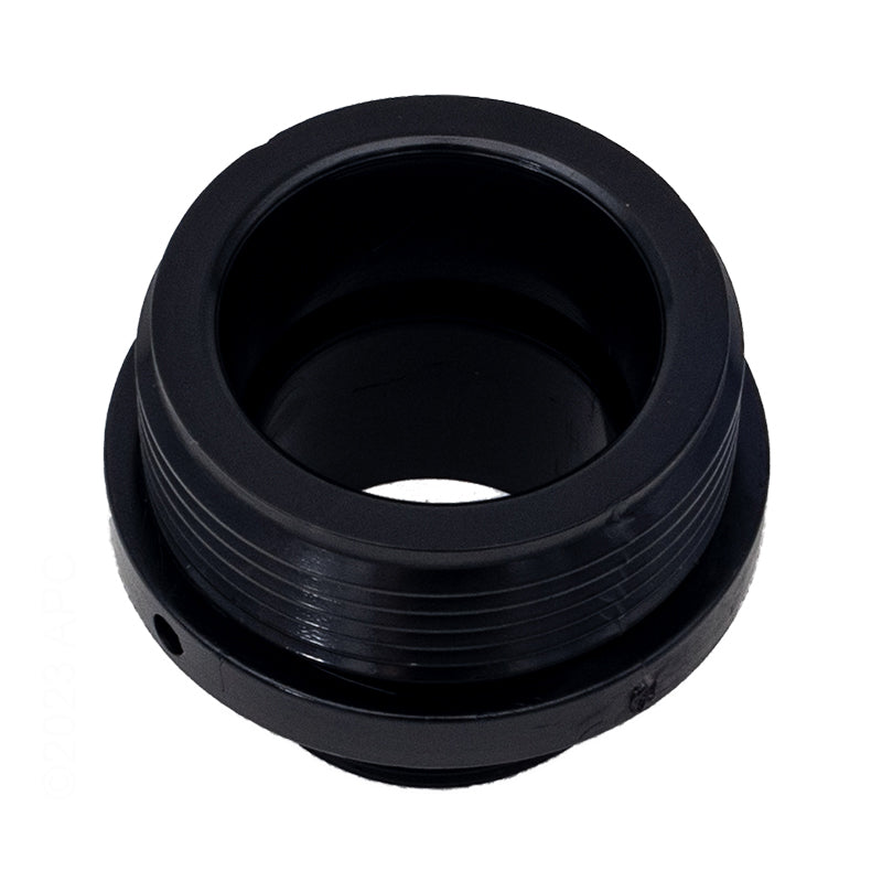 Bottom view of Pentair 354588Z adapter highlighting the 1.5 inch internal NPT thread port for secure connection to pool pump discharge.