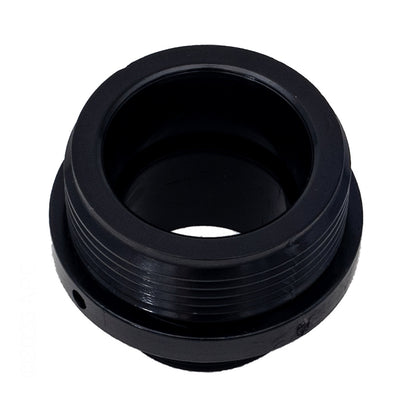 Bottom view of Pentair 354588Z adapter highlighting the 1.5 inch internal NPT thread port for secure connection to pool pump discharge.