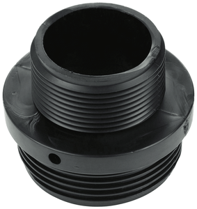 Top-down view of Pentair 354588Z adapter showing the 1.5 inch internal diameter and heavy-duty plastic construction for Sand Dollar filters.