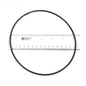 Pentair 355051275 Sta-Rite O-Ring (O299) shown with ruler to confirm 6.25 inch diameter for WC112-148 valves.
