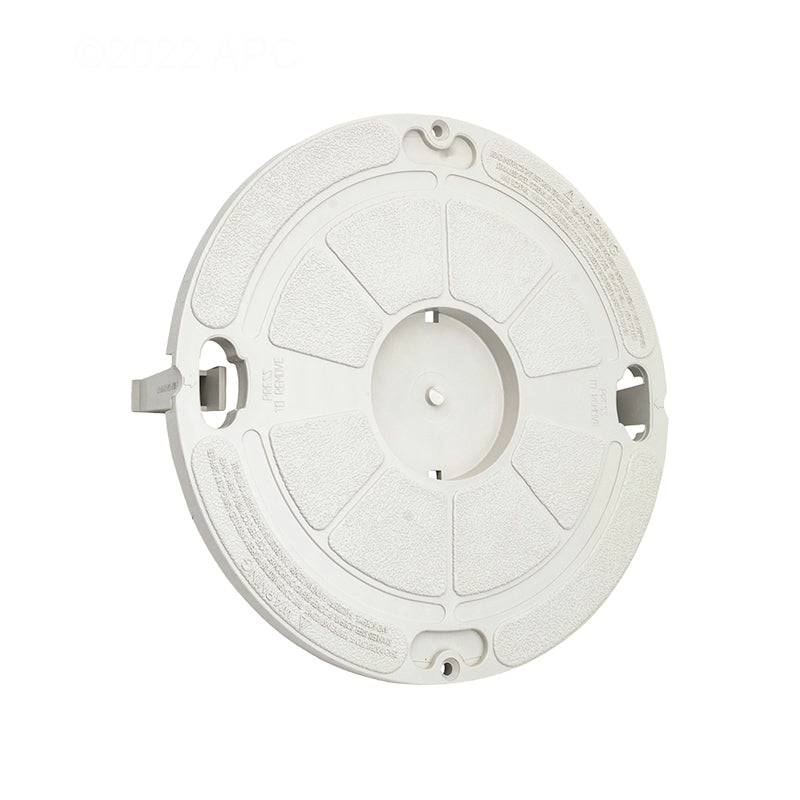 Genuine Pentair 45118000 Admiral S20 white no-logo skimmer lid, front top view.