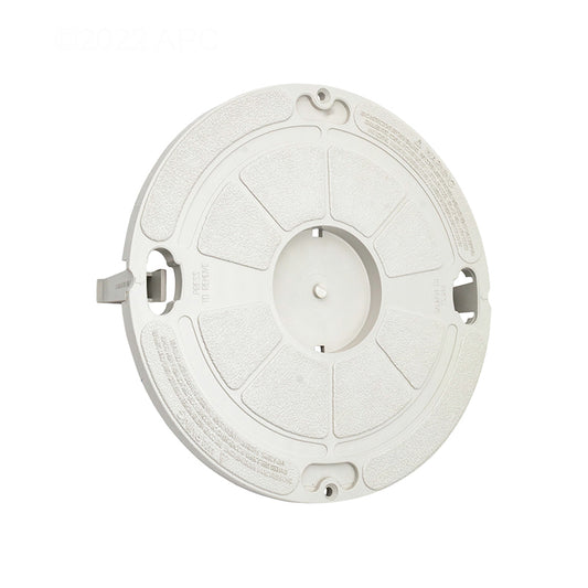 Genuine Pentair 45118000 Admiral S20 white no-logo skimmer lid, front top view.
