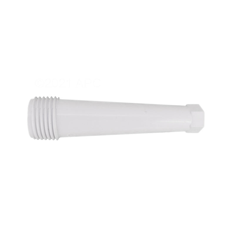 Genuine Pentair 46543000 white Venturi jet diversion nozzle, threaded side view.