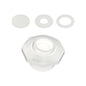 Front view of the genuine white Pentair 542002 Economy Insider slip inlet fitting with included disks.