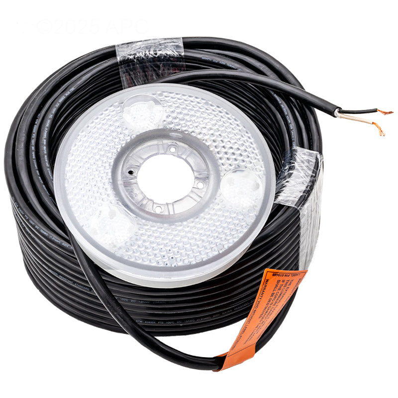 Front view of the genuine Pentair ColorCascade LED Bubbler Light Engine (590046) with coiled 100-ft cord.
