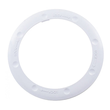 Front view of the genuine white Pentair ColorVision Bubbler Color Ring (590105Z) for gunite pools.