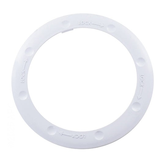 Front view of the genuine white Pentair ColorVision Bubbler Color Ring (590105Z) for gunite pools.