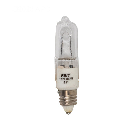 Pentair APC120100S 120V 100W halogen mini screw-in replacement pool light bulb in packaging, front view