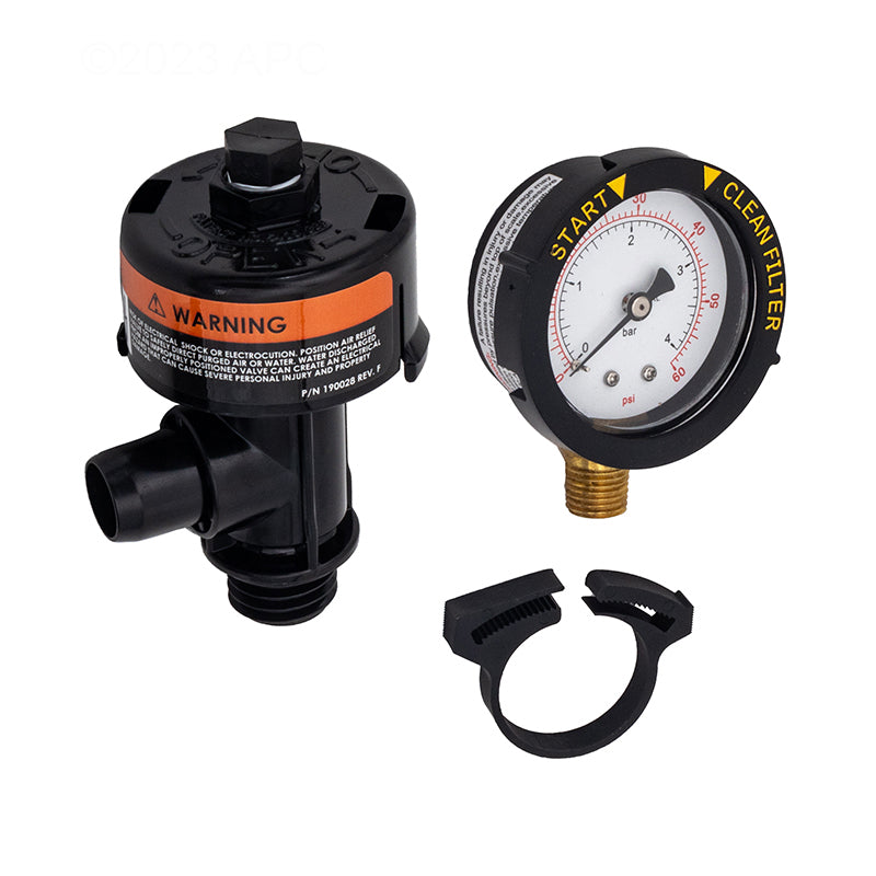 Pentair 98209800 FNS Plus Air Relief Valve Assembly - Complete Kit with Pressure Gauge