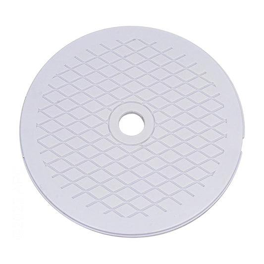 Genuine Pentair 513333 HydroSkim white round replacement skimmer lid, textured top view.