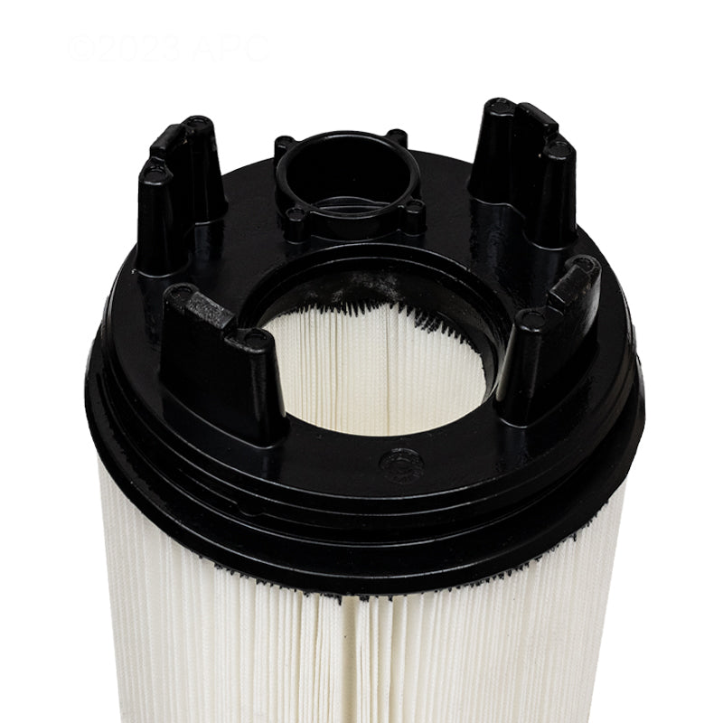 Bottom angled view of Genuine Pentair Sta-Rite 170145 S7M120 inner cartridge showing black molded end cap and standoffs.