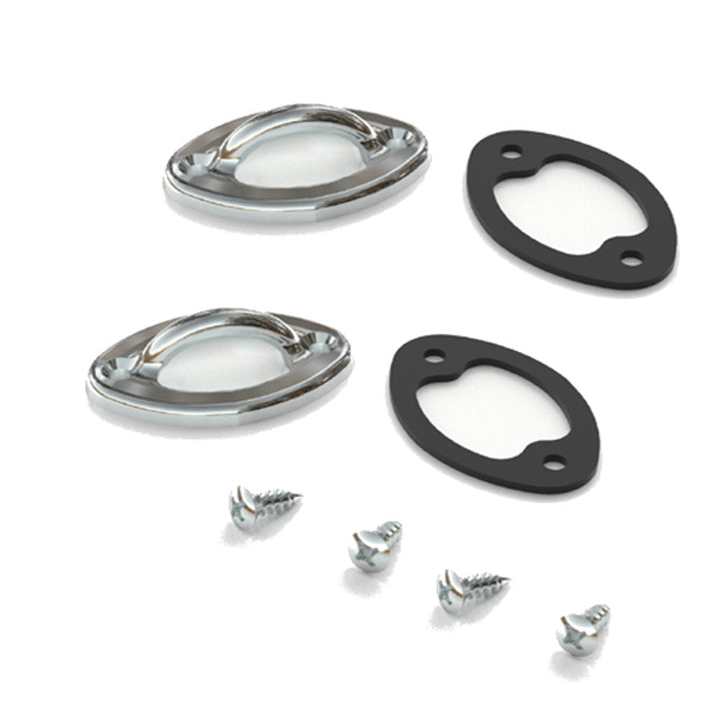 Perma-Cast PI-76 Chrome Plated Bronze Flat Oval Rope Eye for Vinyl Pools