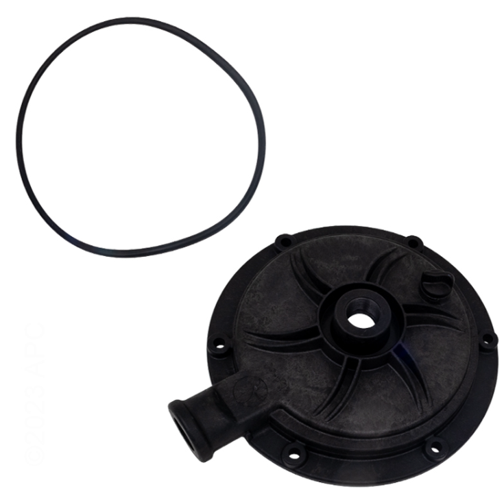 Polaris PB4-60 Booster Pump Volute R0536300 replacement assembly including the black volute housing and large replacement O-ring.
