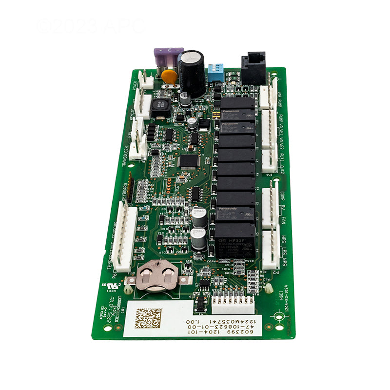 Front view of the Raypak 100-10000347 Digital Control Board replacement, showing the vertical layout of circuit components and connection terminals.