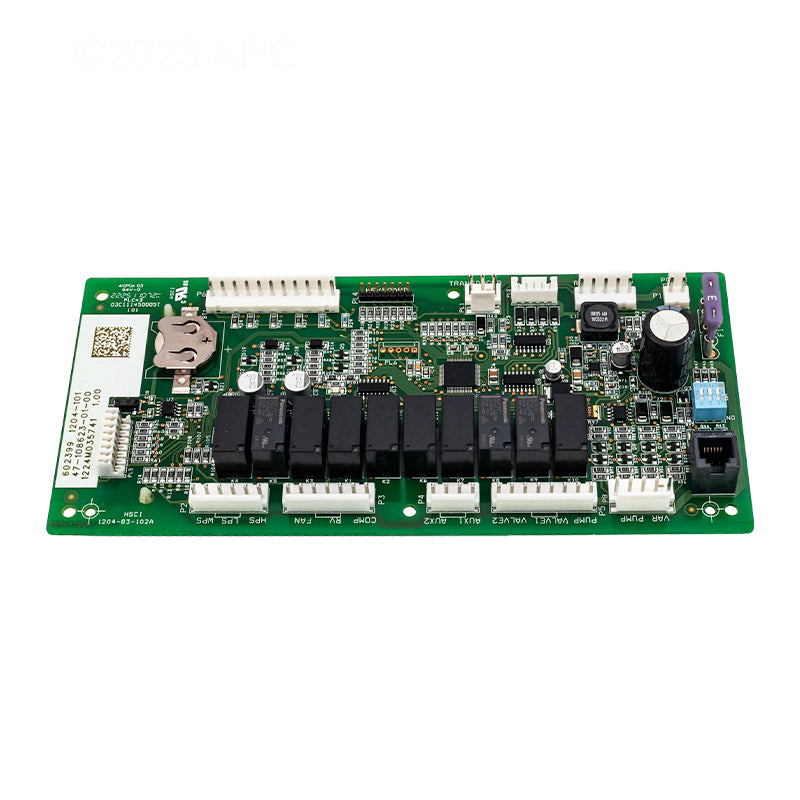Raypak 100-10000347 Digital Control Board for Heat Pump models 5450, 6450, and 8450 showing the main circuit board and connectors.