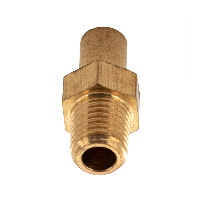 Genuine Raypak 350080F natural gas #51 burner orifice threaded connection end.