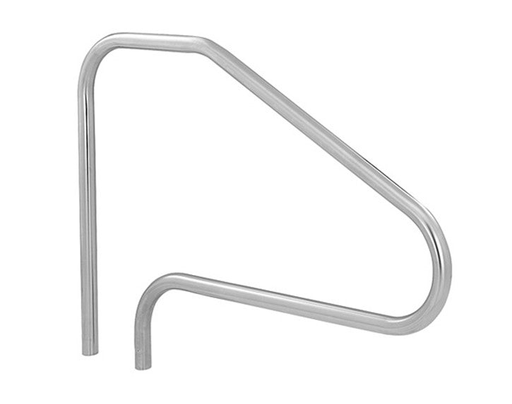Side view of the S.R. Smith DMS-101A 4-bend stainless steel handrail showing the 1.90 inch tubing and 6-inch radius bends.