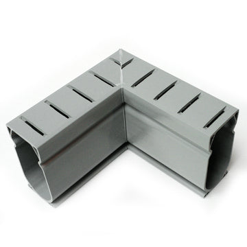 Stegmeier D9G 90-Degree Pool Deck Drain Angle Fitting in Grey