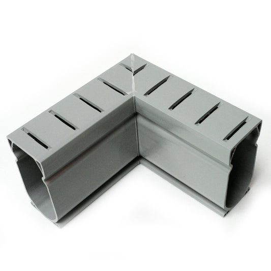 Stegmeier D9G 90-Degree Pool Deck Drain Angle Fitting in Grey