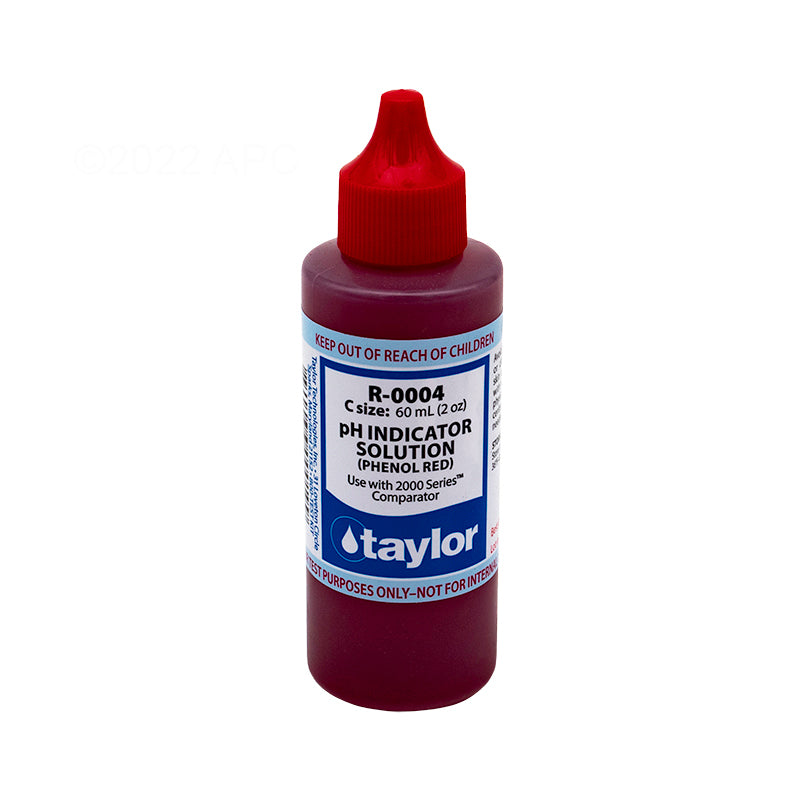 Taylor R-0004-C 2 oz Phenol Red pH Indicator Dropper Bottle for Pool Water Testing