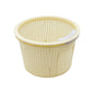 Val-Pak V22-110 Bermuda U-3 Heavy-Duty Pool Skimmer Basket - Top angled view showing the plastic handle, perforated body, and top rim flange.