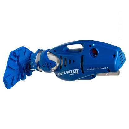Water Tech 31000KL Pool Blaster Max Li CG Commercial Cordless Vacuum - Alternate side profile displaying the built-in carrying handle and the rear clip-on connection for a vacuum pole.