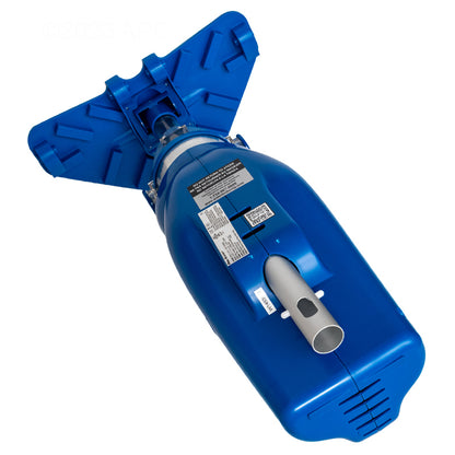 Water Tech 31000KL Pool Blaster Max Li CG Commercial Cordless Vacuum - Bottom view showing the clip-on handle connection for a standard pool vacuum pole.